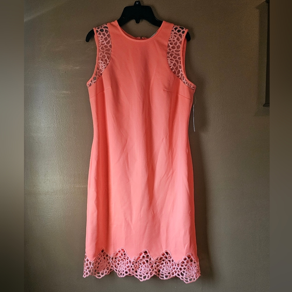 Coral Pink Mini Sleeveless Sheath Dress for Weddings